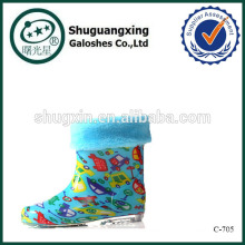 botas de lluvia de goma de moda / botas de lluvia cálidas de invierno para niños / \ C-705